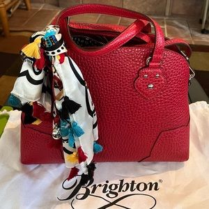 COPY - NWT Brighton Dafni Domed satchel Poppy red with scarf and crossbody stra…